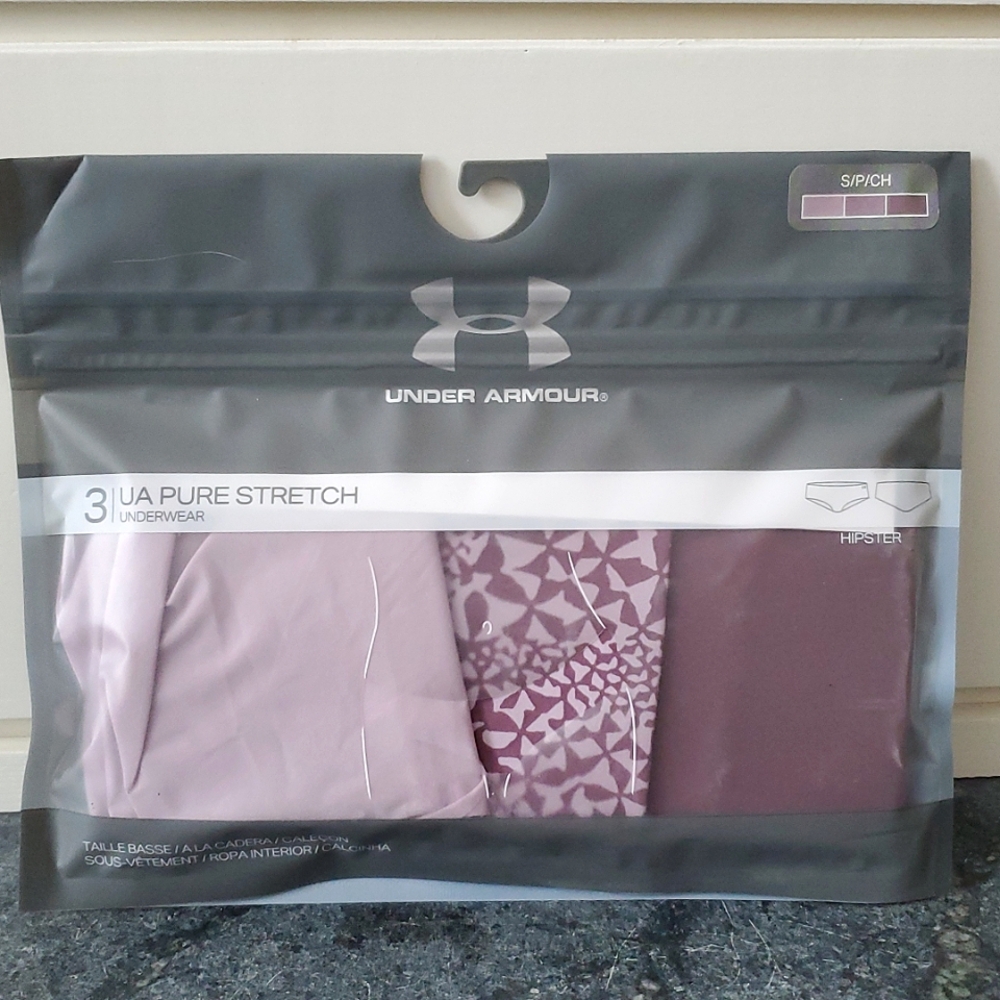 NWT Under Armour Seamless No Show Hipster Panties S Small Purple Pack NIP Set